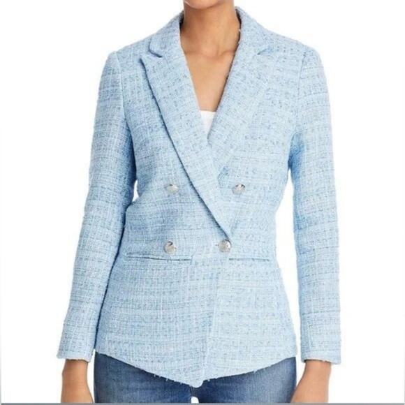 Blazer Jacket Tweed Peak Lapel Double Breasted - Picture 1 of 5